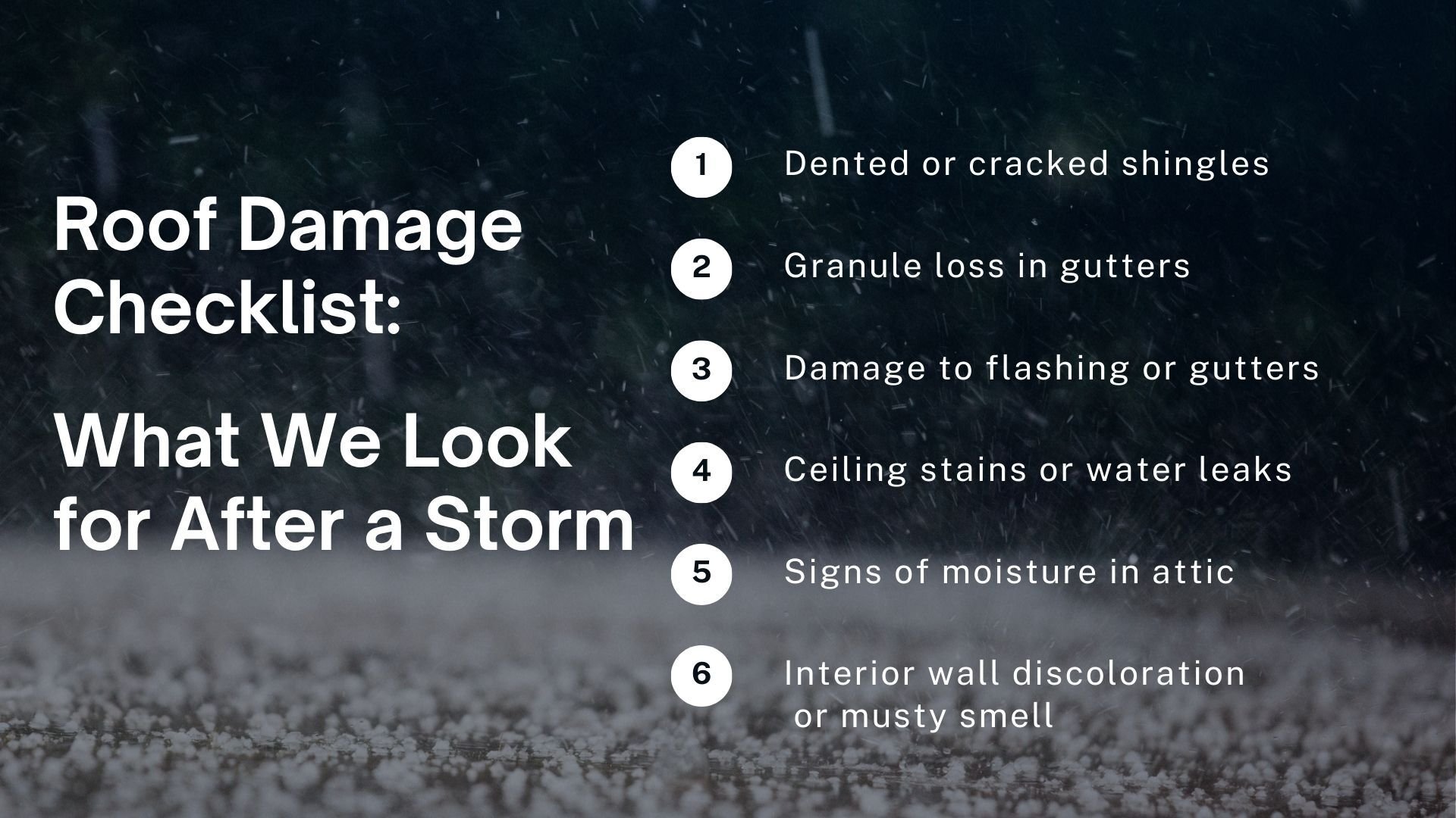 roof storm damage checklist for hail