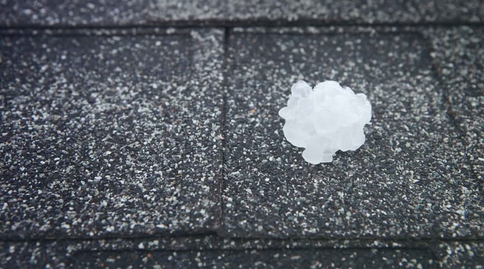 hail stone on a roof